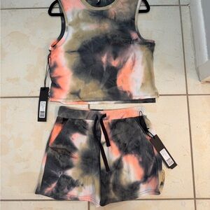Noli Multicolor Tie-Dye Two Piece Top And Short